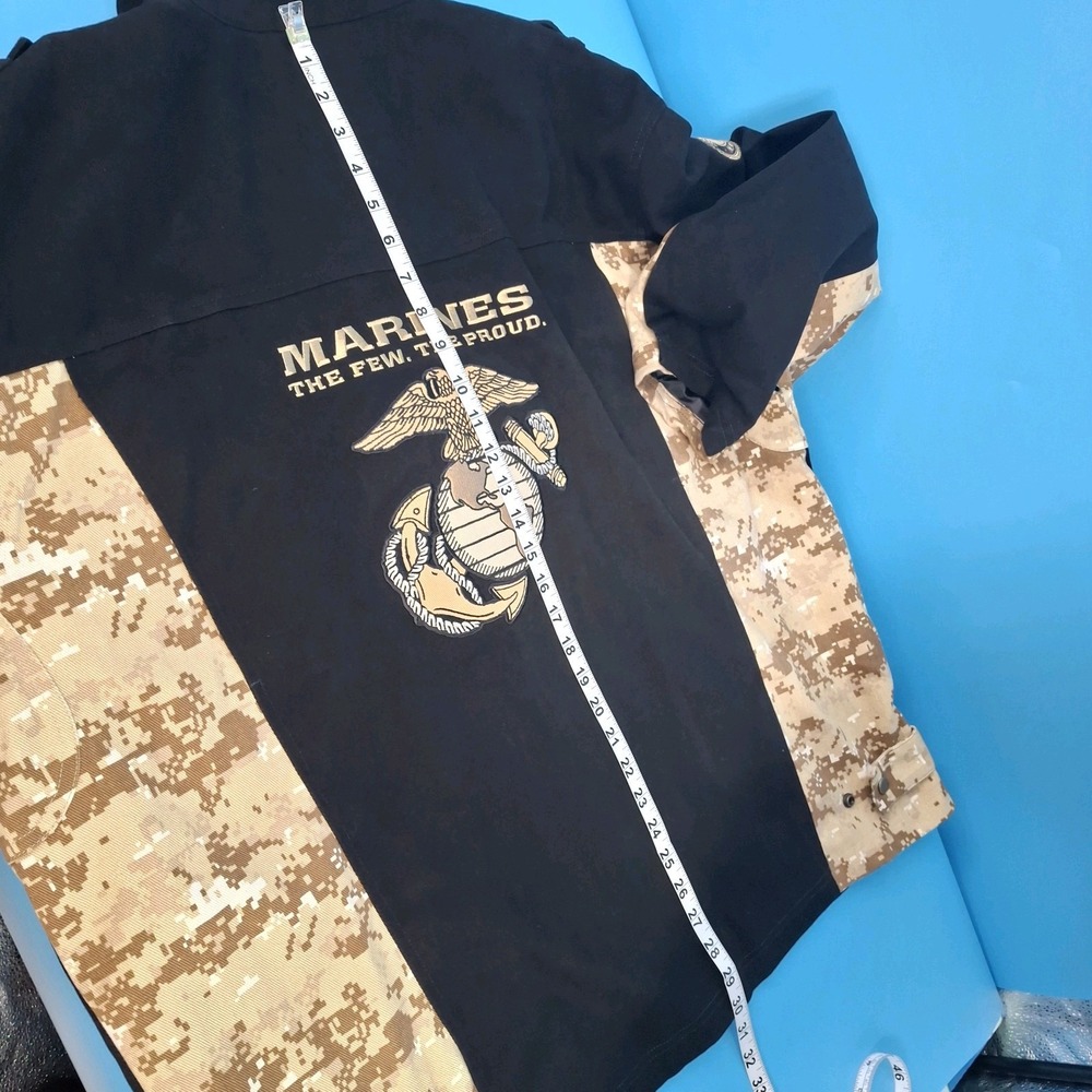 U.S. Services Valiant K&S MARINES Men's Blk Denim Bomber Jacket 2XL w/ liner - Picture 13 of 16